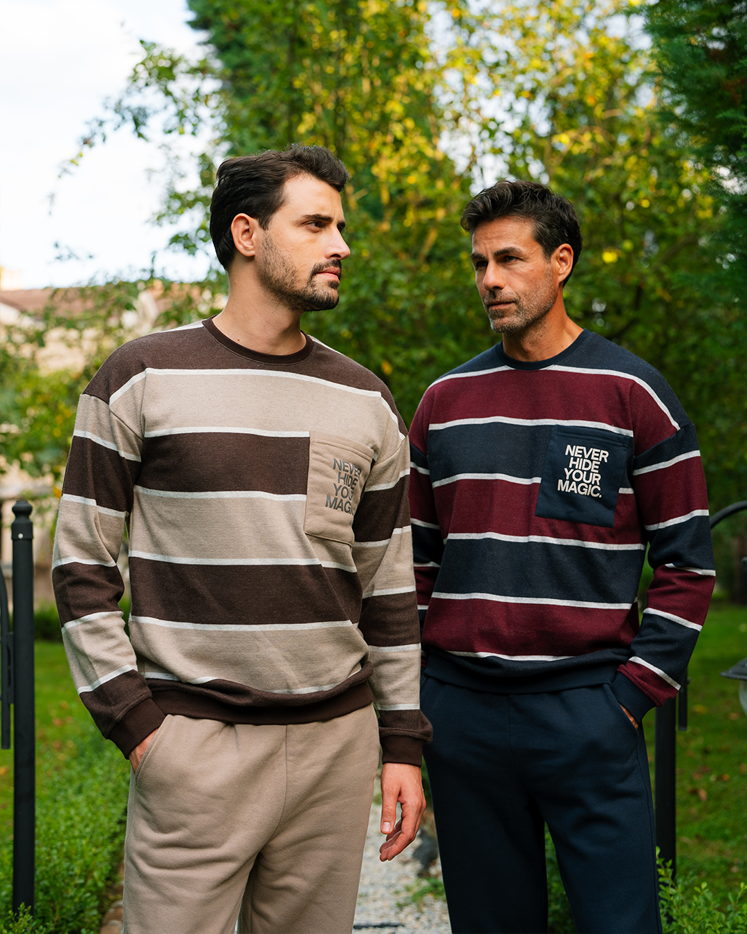 بيجاما توب مقلم و بنطلون بقصه مستقيمه