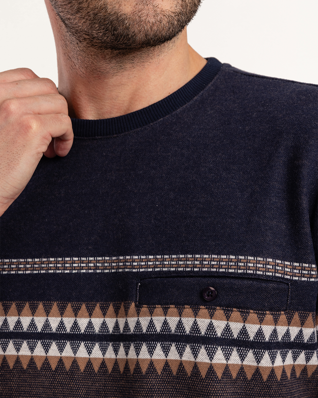 بيجاما جاكارد جيب بزراير