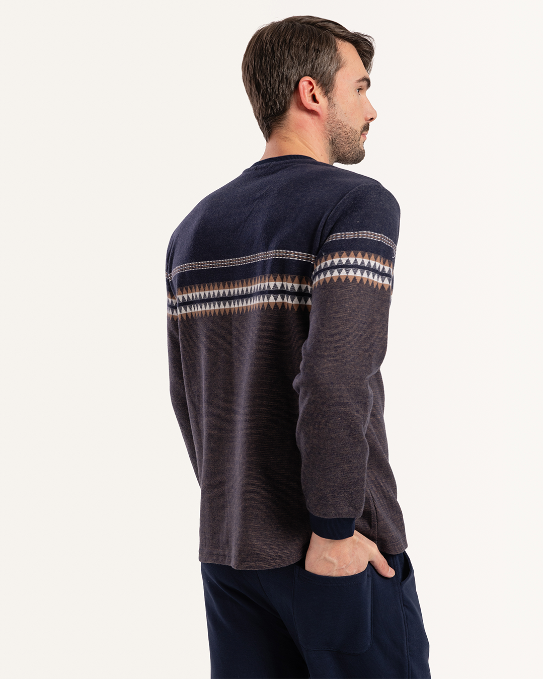 بيجاما جاكارد جيب بزراير