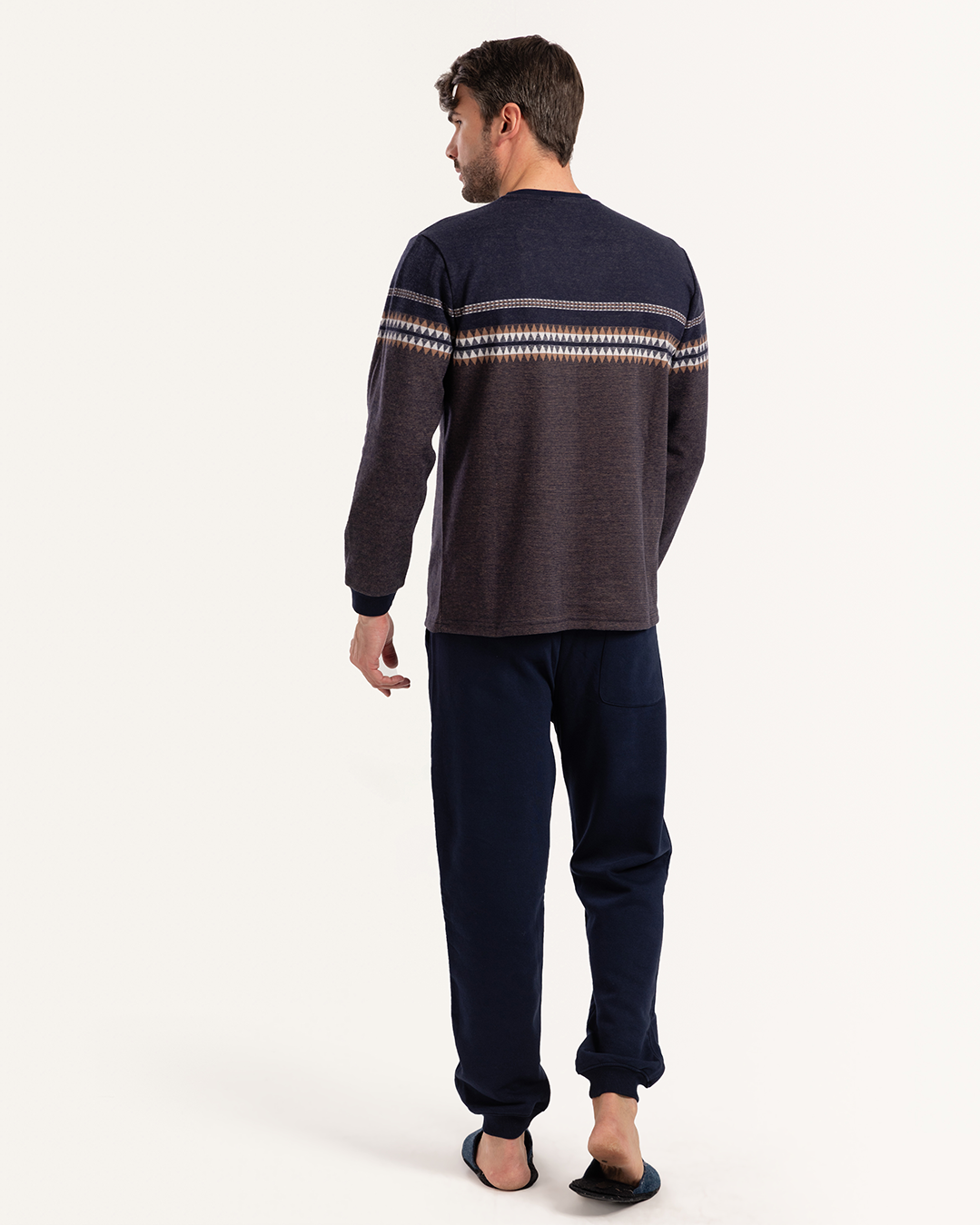 بيجاما جاكارد جيب بزراير