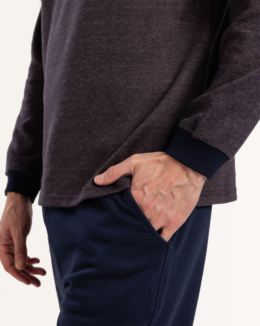 بيجاما جاكارد جيب بزراير