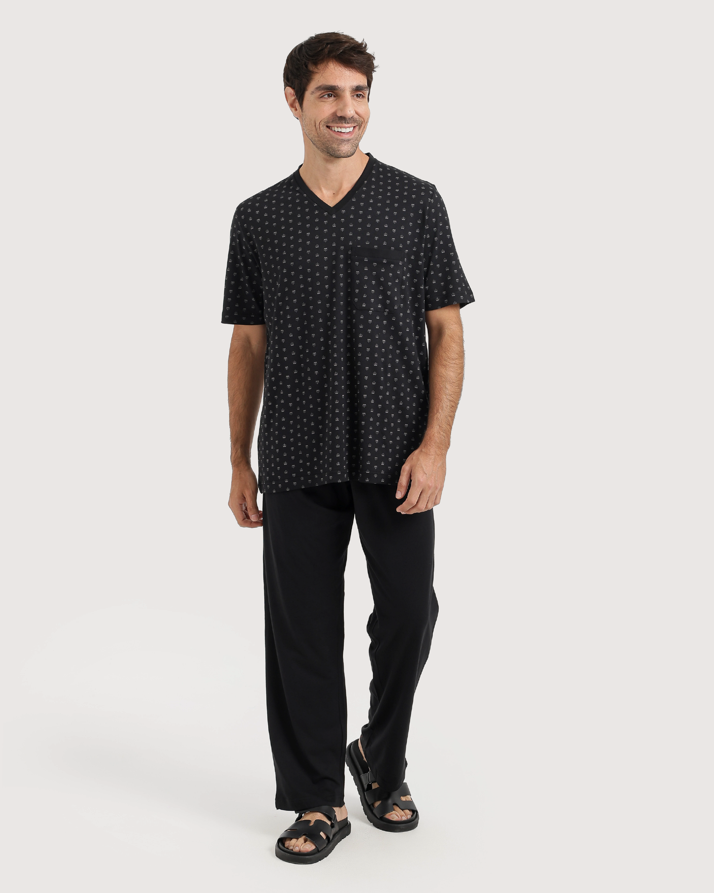 Classic men's look with crown pajamas