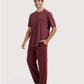 Man with an elegant classic look in a pajama with a distinctive geometric pattern