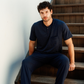 Man with an elegant classic look in a pajama with a distinctive geometric pattern