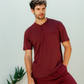 Man with an elegant classic look in a pajama with a distinctive geometric pattern
