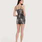 Women's Cotton V-Strap Pajamas with Snake Skin Shorts