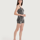 Women's Cotton V-Strap Pajamas with Snake Skin Shorts
