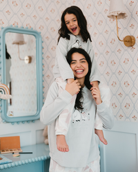 بيجاما كم طويل مع بنطلون الوان متداخله