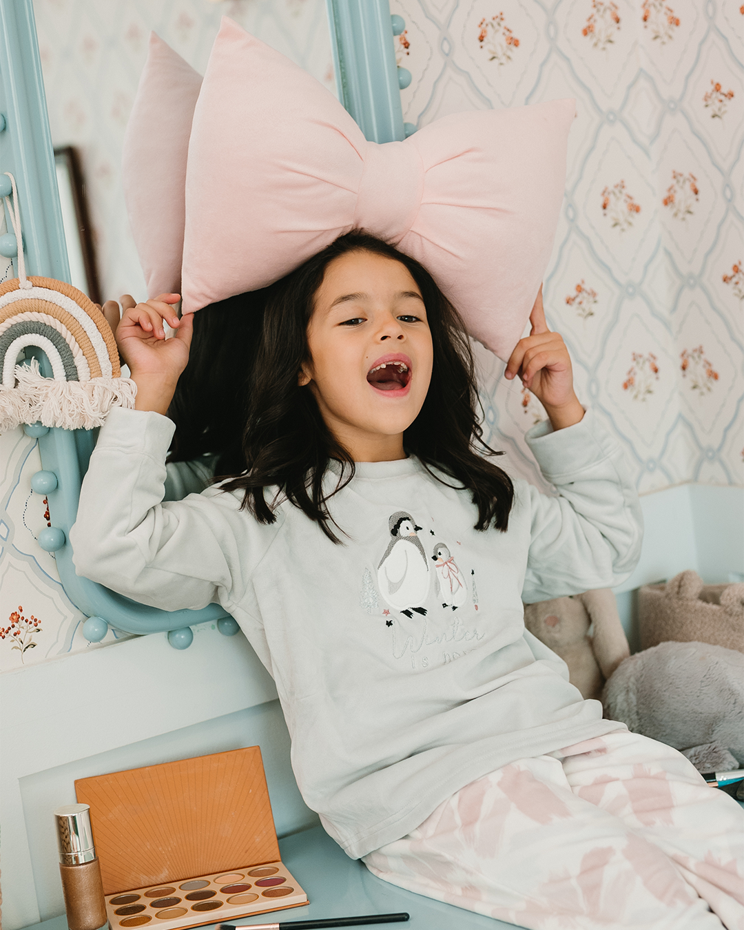 بيجاما كًم طويل و بنطلون  الوان متداخله