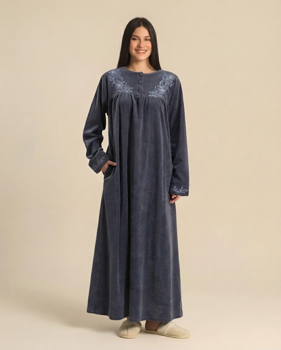 جلابيه حريمى قطيفه تطريز الزهرة