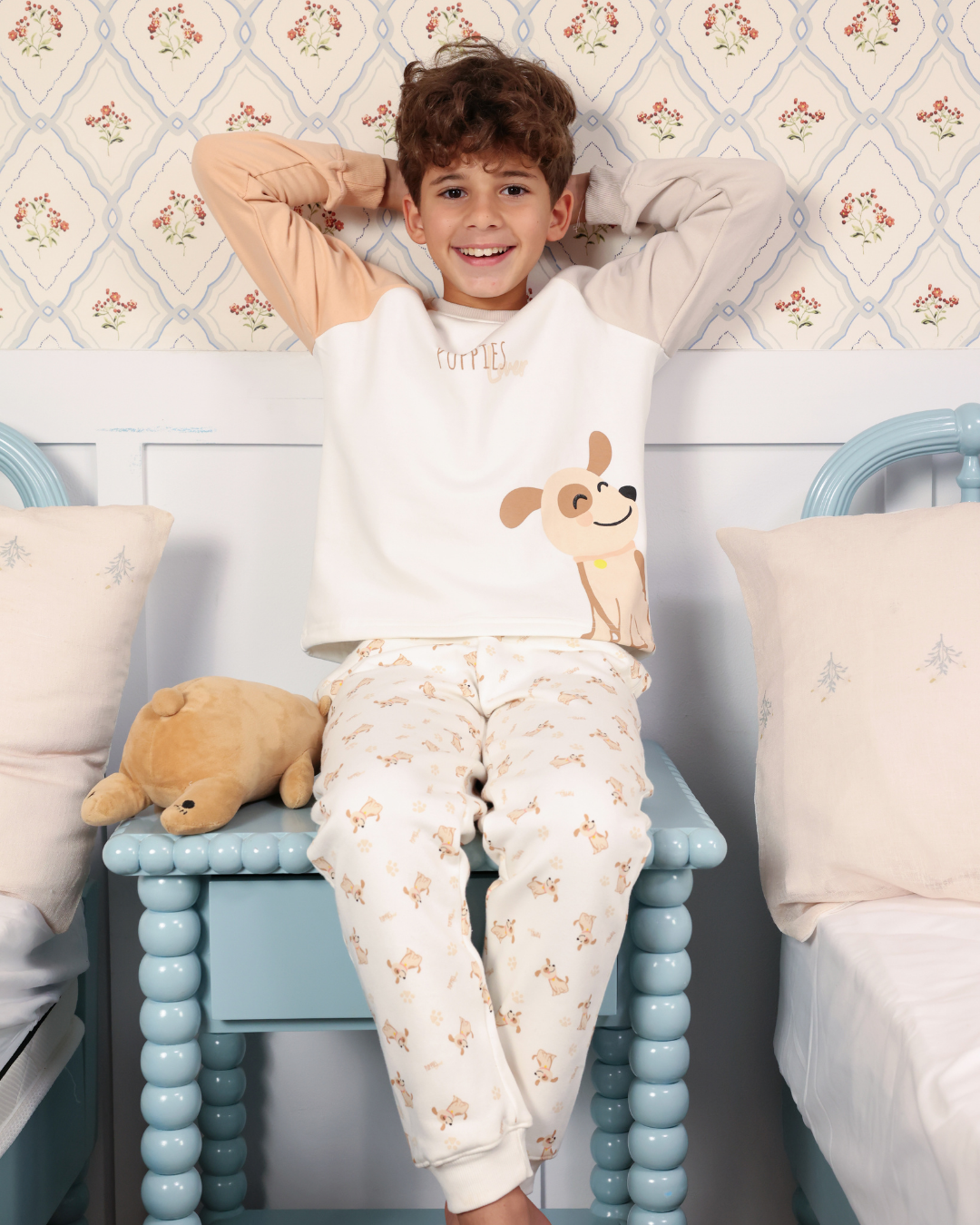 بيجاما كُم رجلان عاشق الجراء