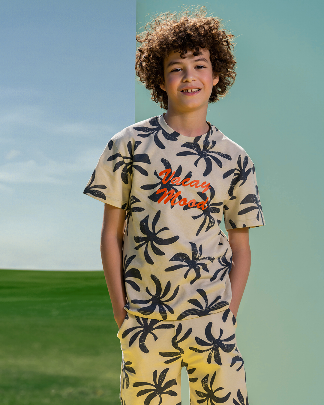 Vacay mode Boys' pajama half sleeve shorts