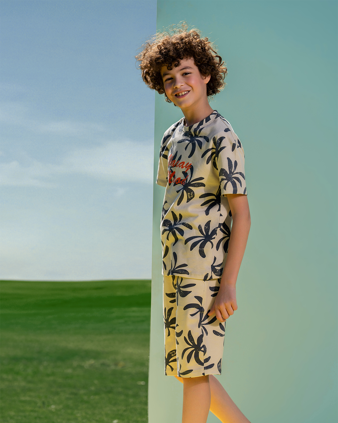 Vacay mode Boys' pajama half sleeve shorts