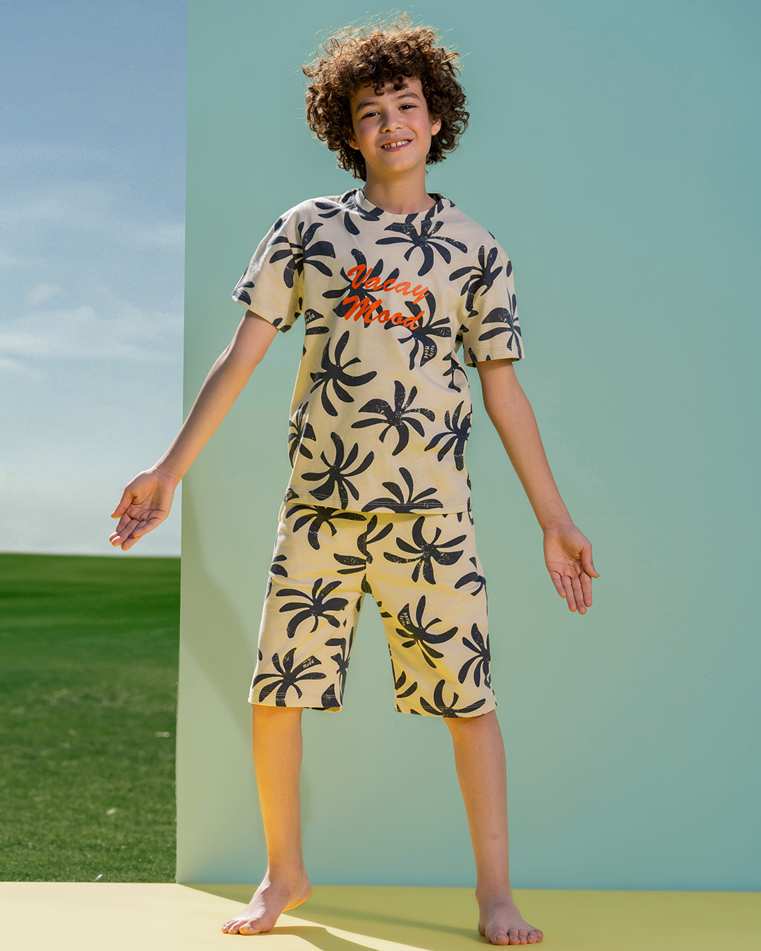 Vacay mode Boys' pajama half sleeve shorts