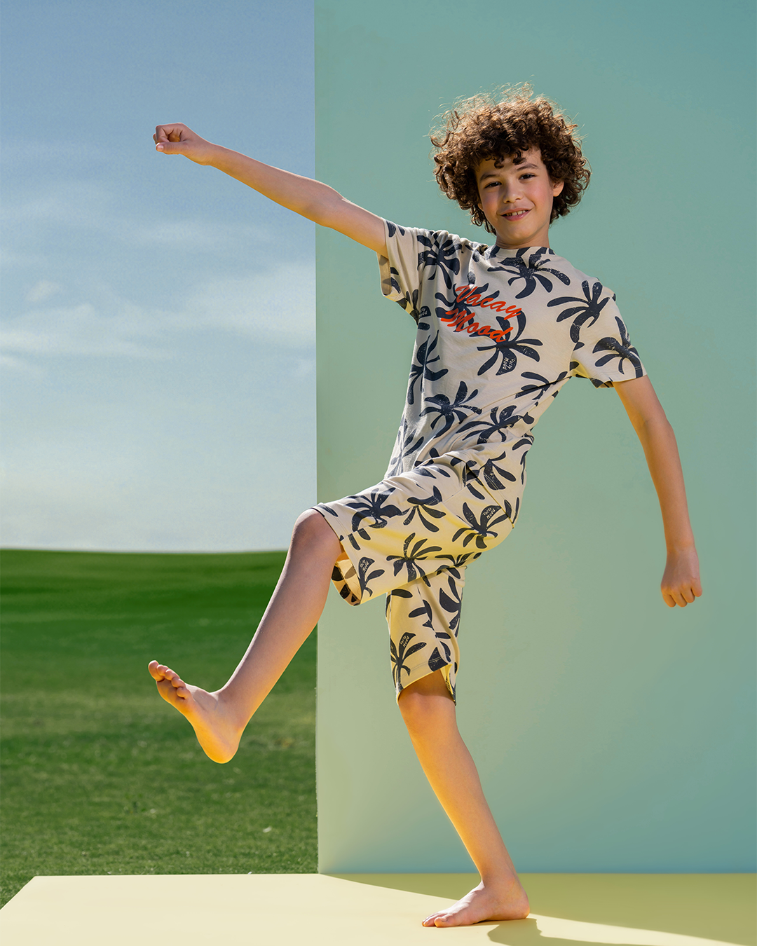 Vacay mode Boys' pajama half sleeve shorts