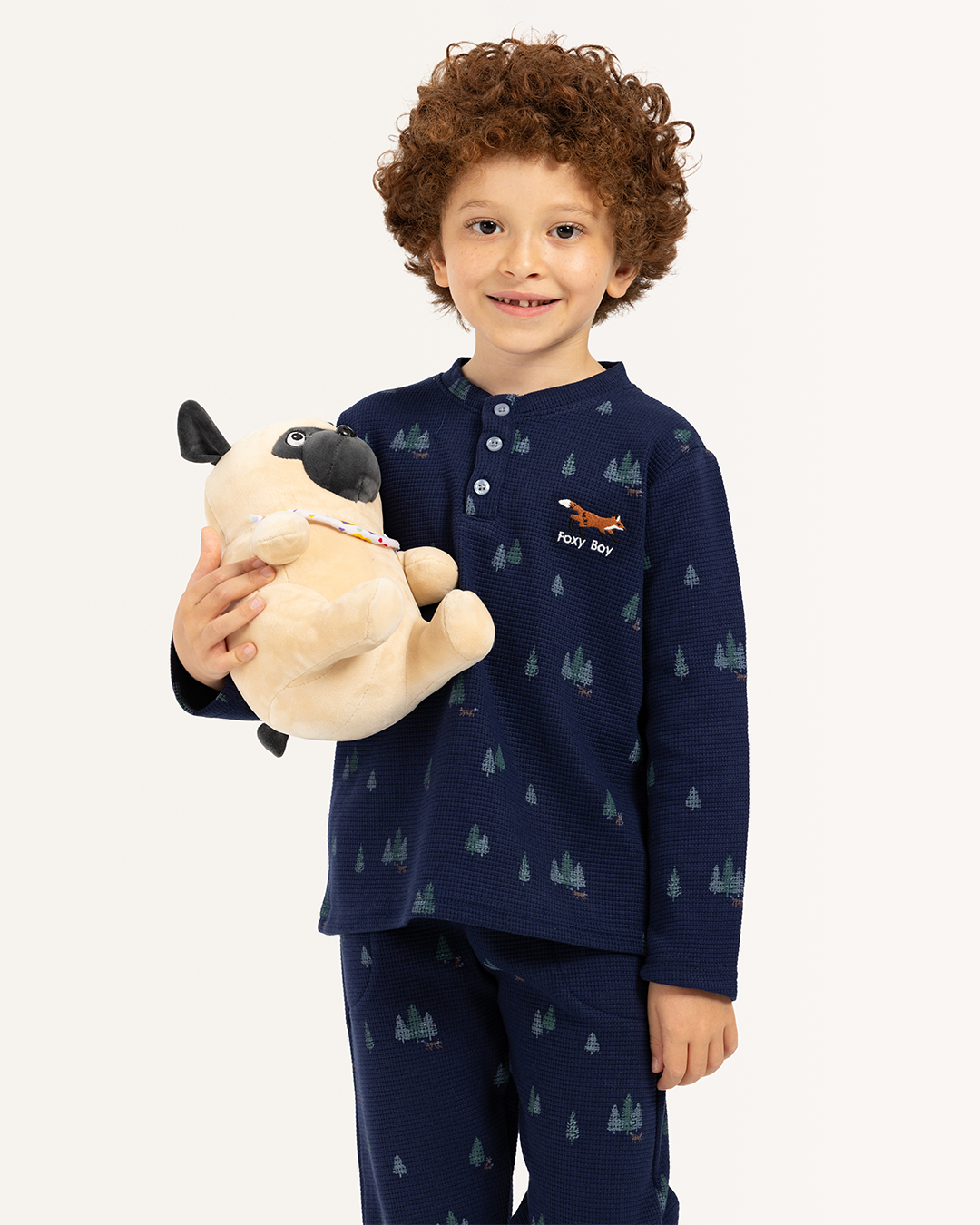 بيجاما بزراير أشجار الكريسماس