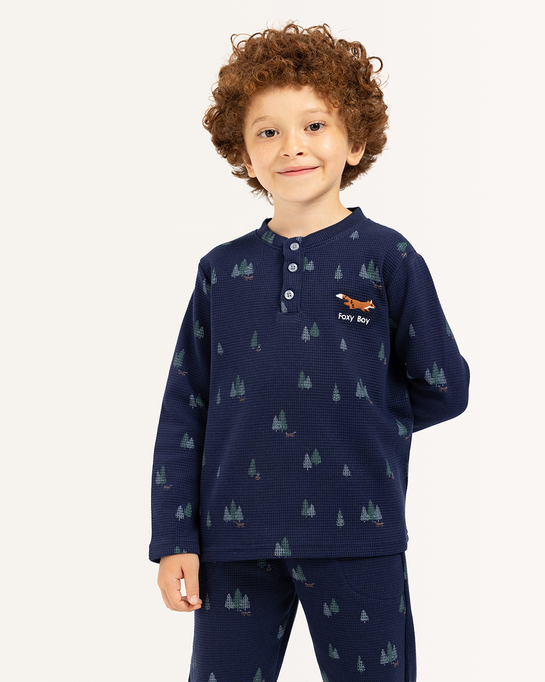 بيجاما بزراير أشجار الكريسماس