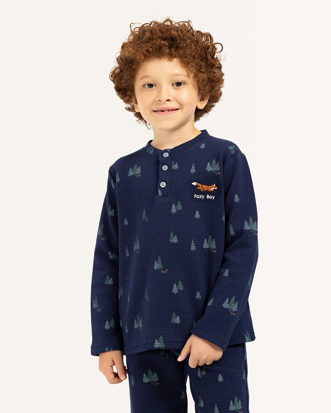 بيجاما بزراير أشجار الكريسماس