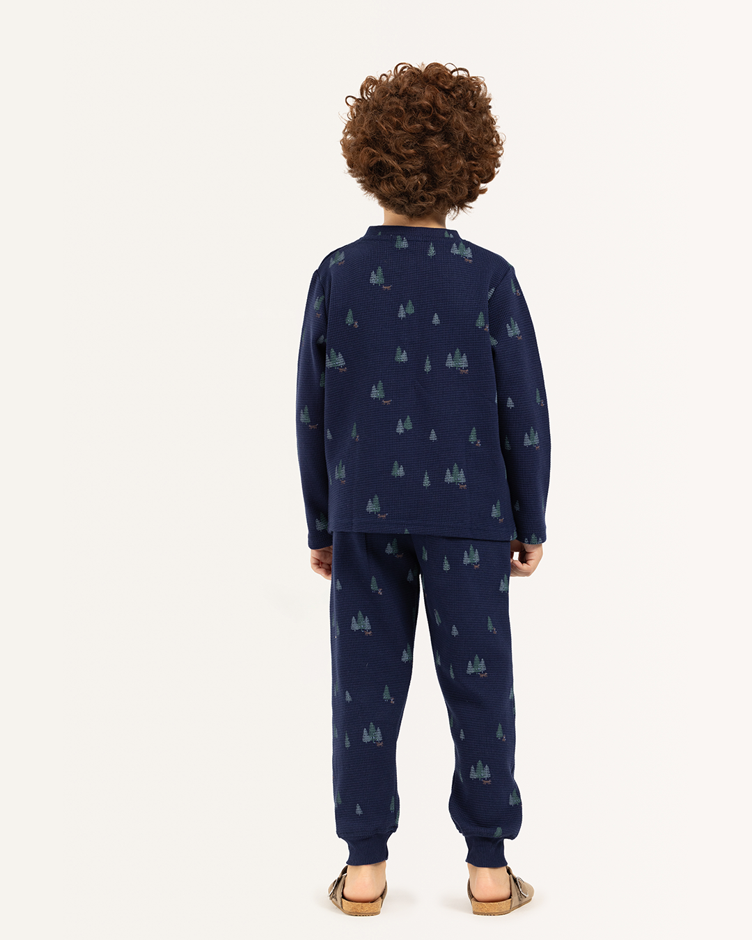 بيجاما بزراير أشجار الكريسماس