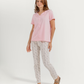 Women's Half Sleeve Pajama with Embroidered Pants