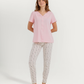 Women's Half Sleeve Pajama with Embroidered Pants