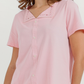 Women's Half Sleeve Pajama with Embroidered Pants
