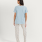 Women's Half Sleeve Pajama with Embroidered Pants