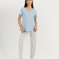 Women's Half Sleeve Pajama with Embroidered Pants