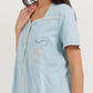 Women's Half Sleeve Pajama with Embroidered Pants