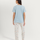Women's Half Sleeve Pajama with Embroidered Pants