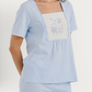 Women's Half Sleeve Pajama with Buttoned Pants