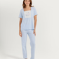 Women's Half Sleeve Pajama with Buttoned Pants