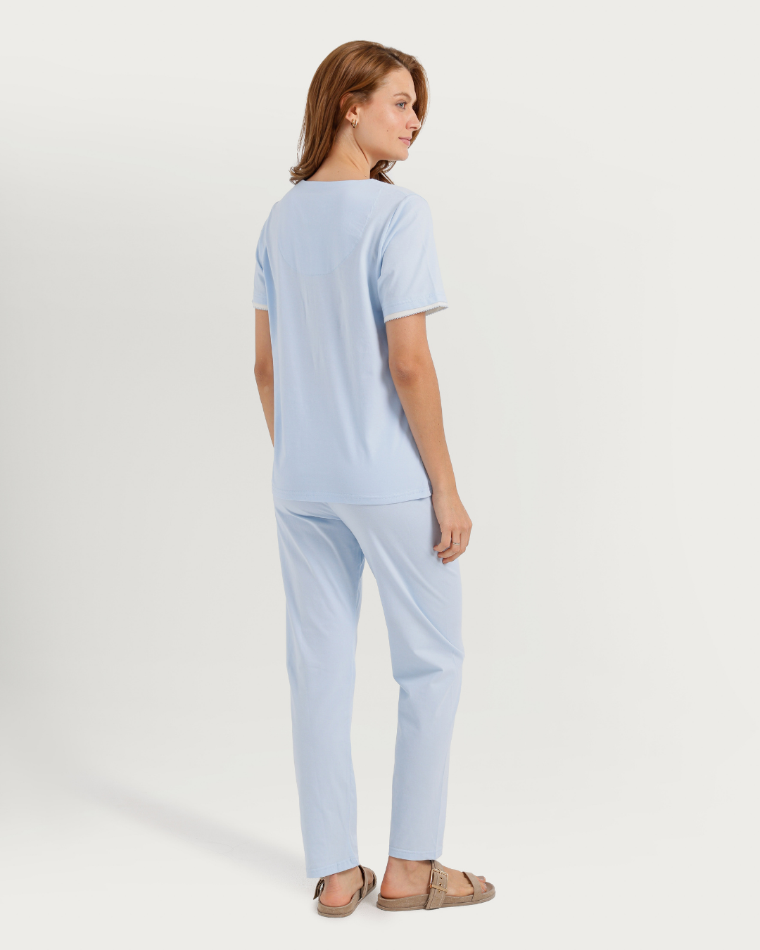 Women's Half Sleeve Pajama with Buttoned Pants