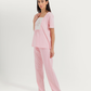Women's Half Sleeve Pajama with Buttoned Pants