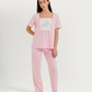 Women's Half Sleeve Pajama with Buttoned Pants
