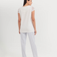 Pajama women's pants and dentures are worn