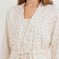 Women's 3-piece camisole, shorts, and printed robe pajamas