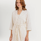 Women's 3-piece camisole, shorts, and printed robe pajamas