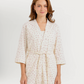 Women's 3-piece camisole, shorts, and printed robe pajamas