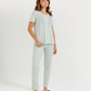 Women's pajamas with short legs and wide pants