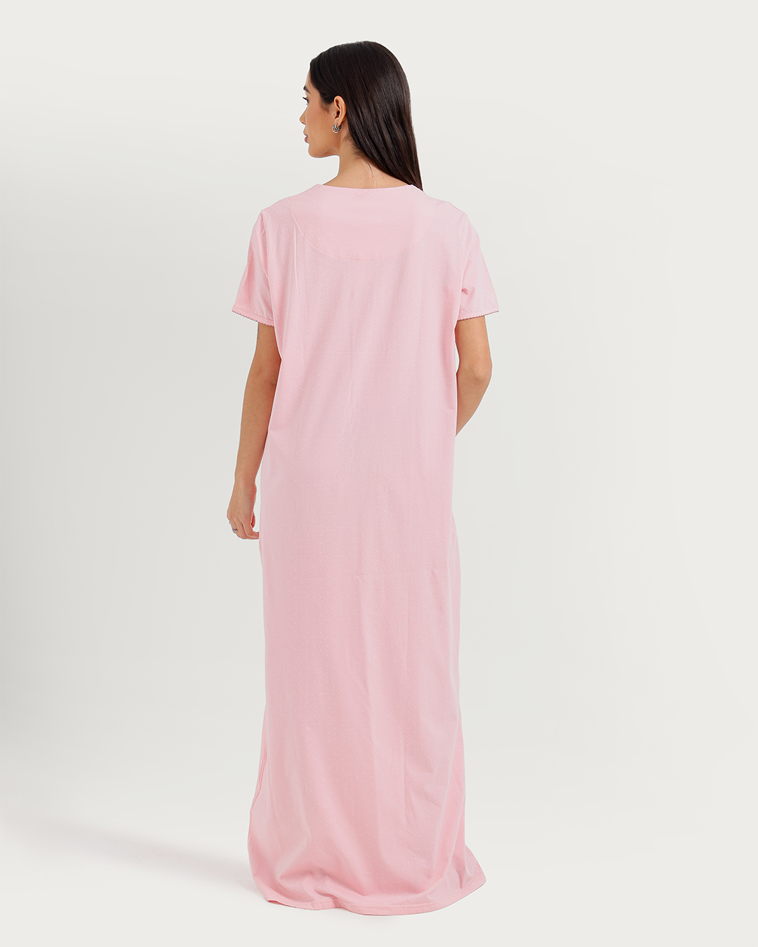 Women's long half-sleeve embroidered jalabiya