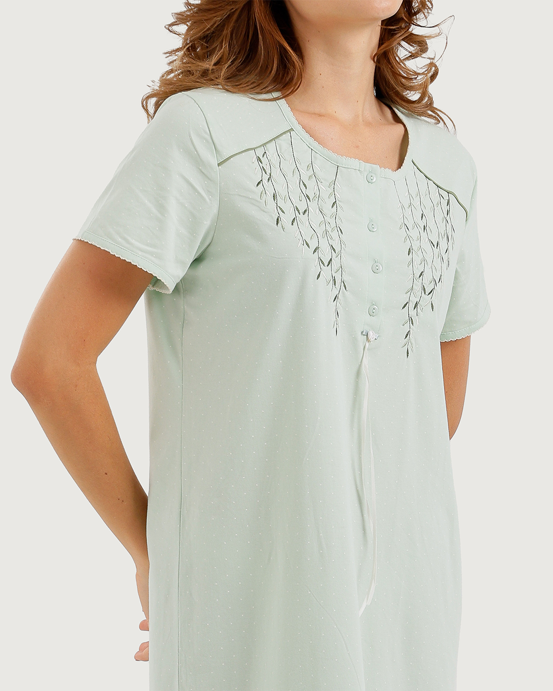 Women's long half-sleeve embroidered jalabiya