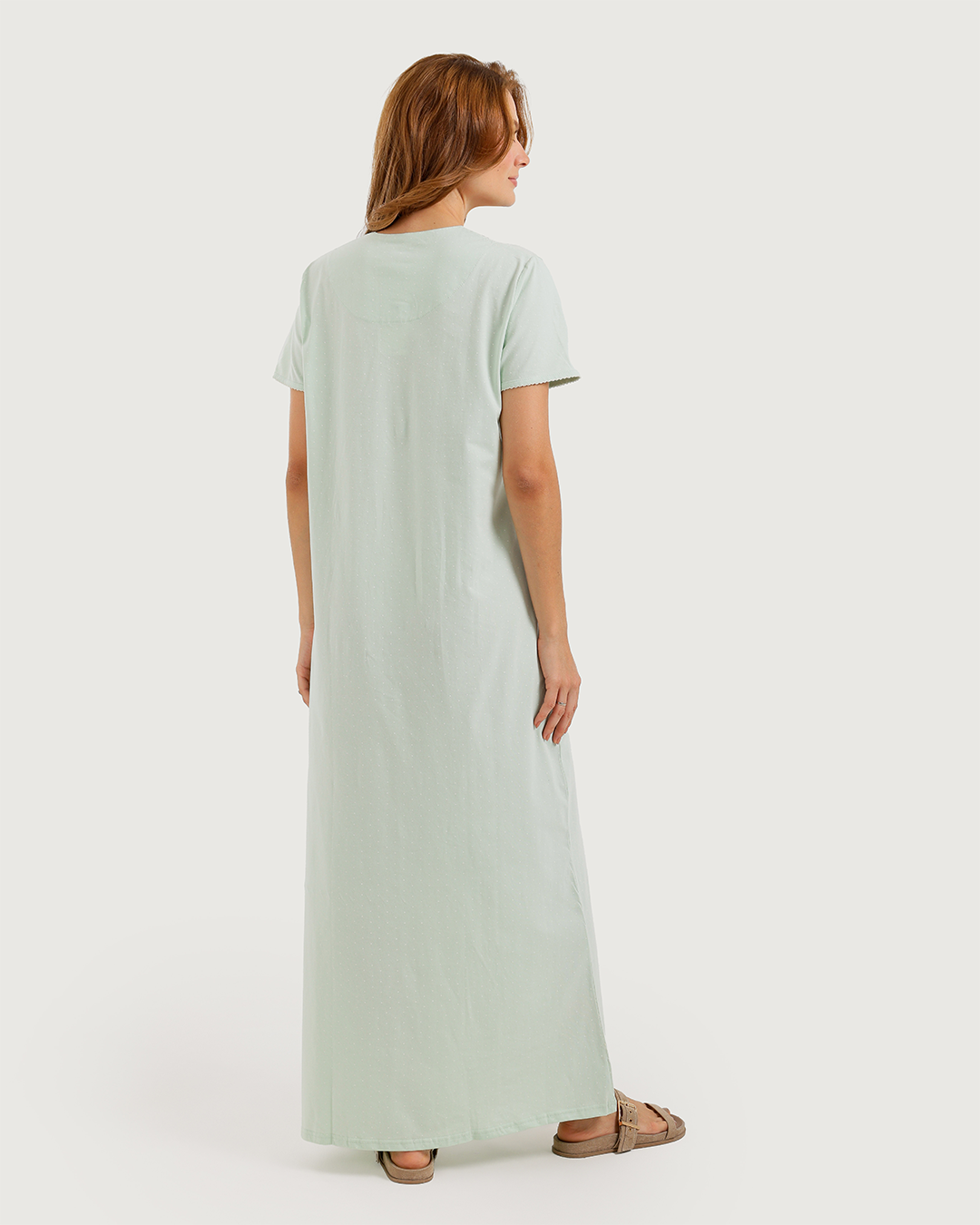 Women's long half-sleeve embroidered jalabiya