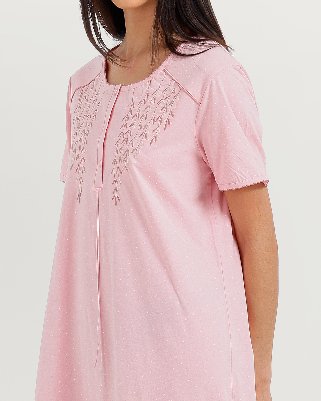 Women's long half-sleeve embroidered jalabiya