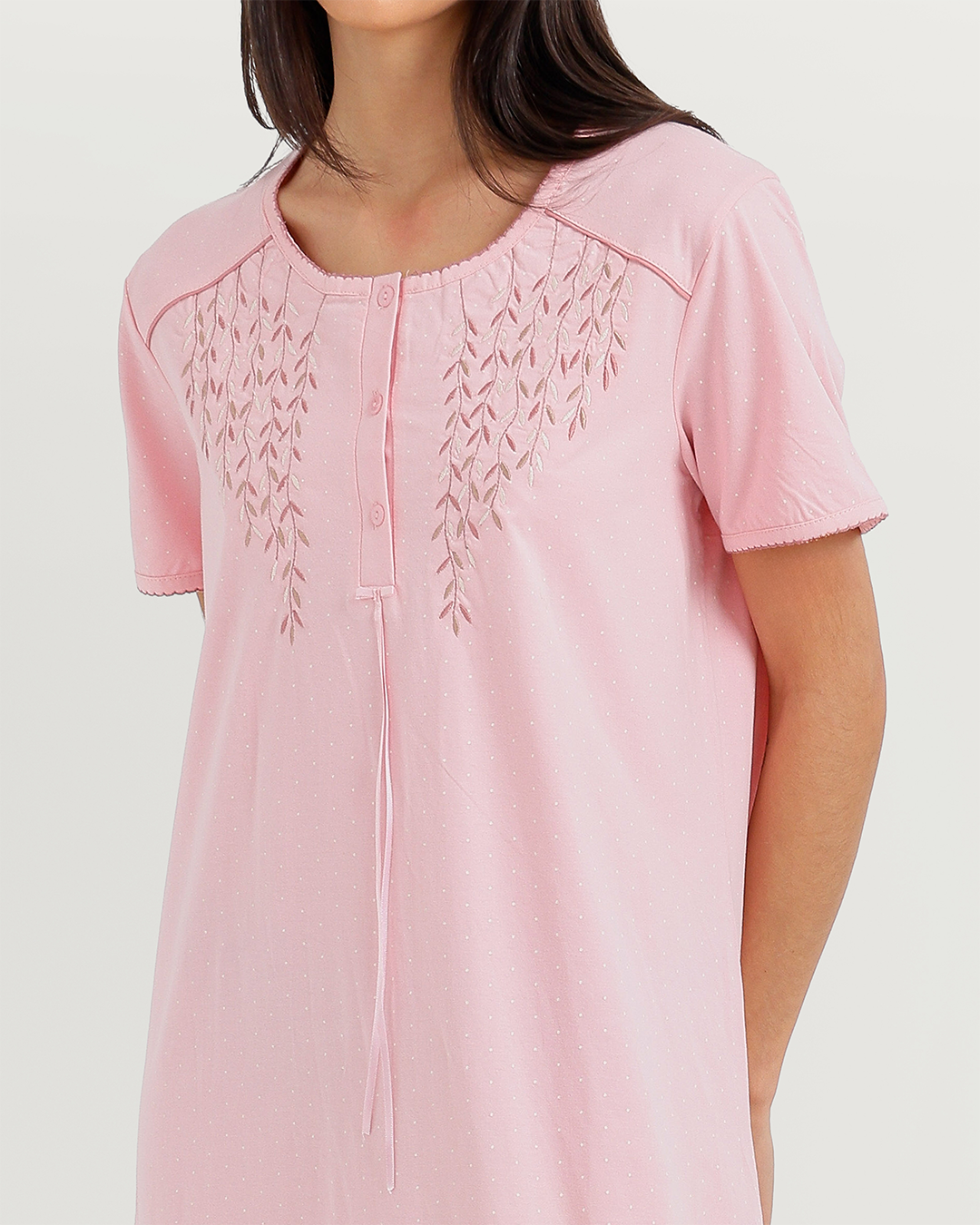 Women's long half-sleeve embroidered jalabiya