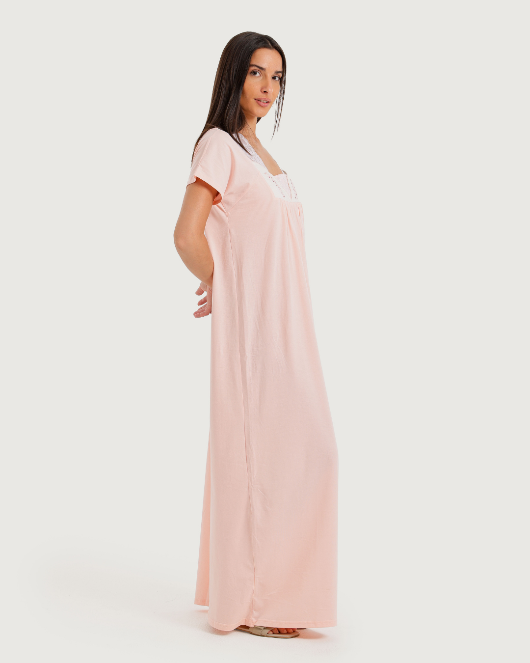 Long Women's Jalabiya Half Sleeve with Embroidery