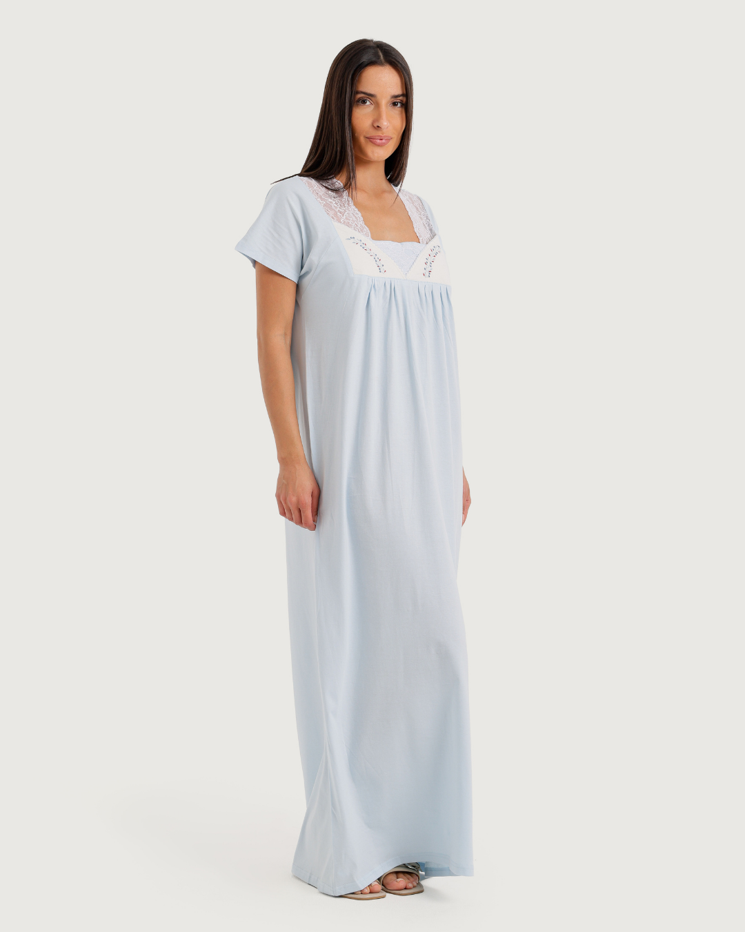 Long Women's Jalabiya Half Sleeve with Embroidery