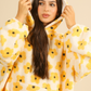 Enjoy Warmth in Big Yellow Flowers Wearable Blanket 