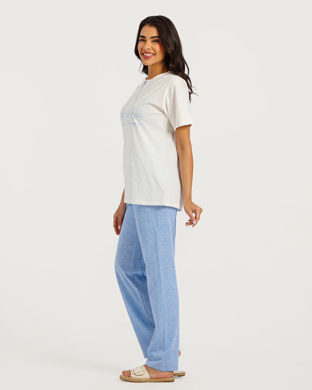 Women's Short Sleeve Pajama Set with Pants