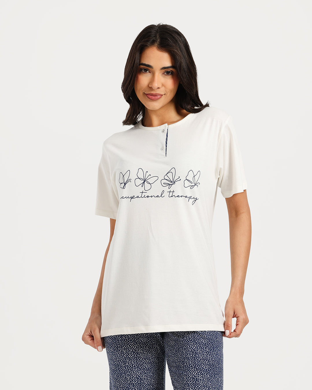Women's Short Sleeve Pajama Set with Pants
